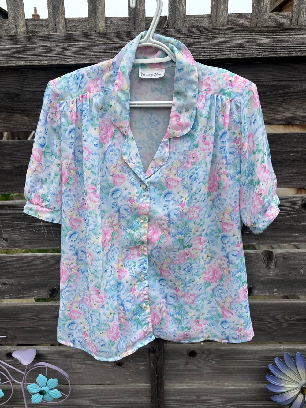 Vintage 80s Floral Blouse